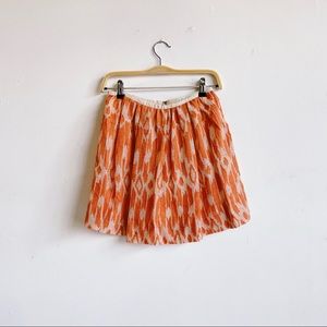J. Crew Ikat Mini Swing Skirt Coral Size 0